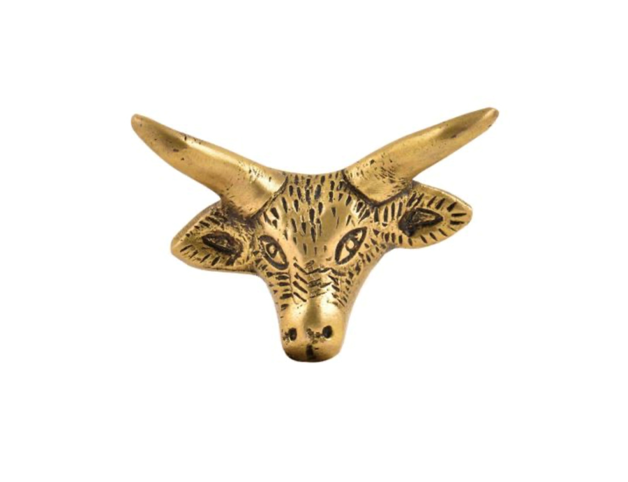 The Duke Bull Brass Cabinetry Hook - Little Swagger